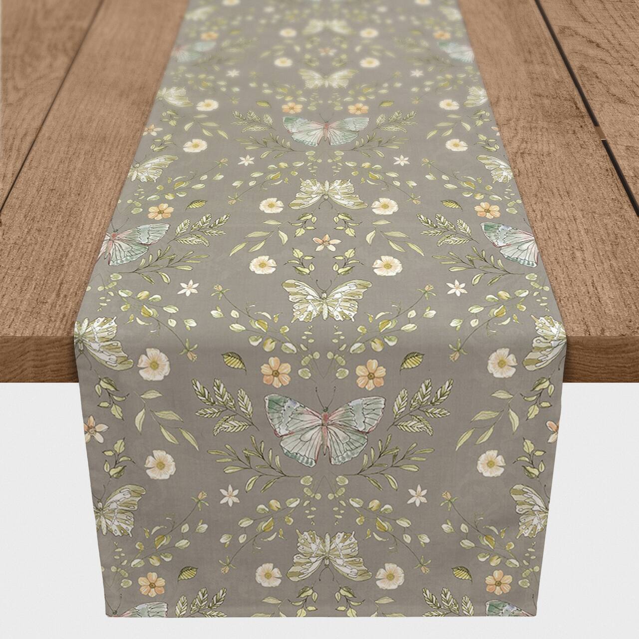 72" Butterfly Pattern Cotton Twill Runner